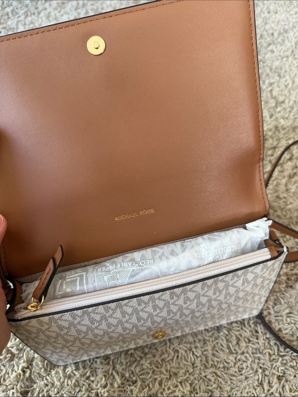 Micheal Kors Marlowe Medium Signature Logo Crossbody Bag
